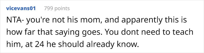 At 24, he shouldn't rely on his mom for everything