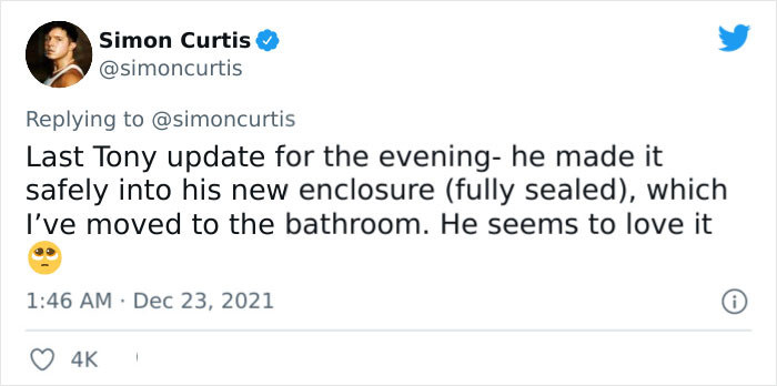 The Tiny Residence Was Moved to the Bathroom, the Ideal Place for the Little Creature