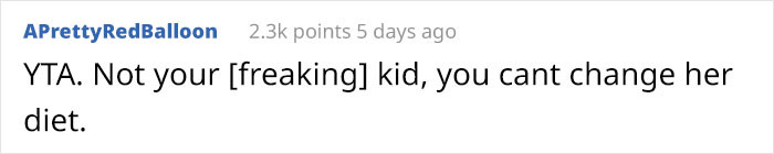 You Can't Change Her Diet