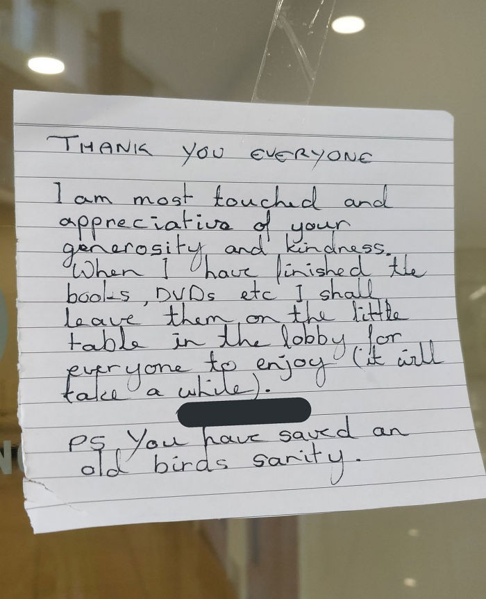 And the wholesome thank you note.