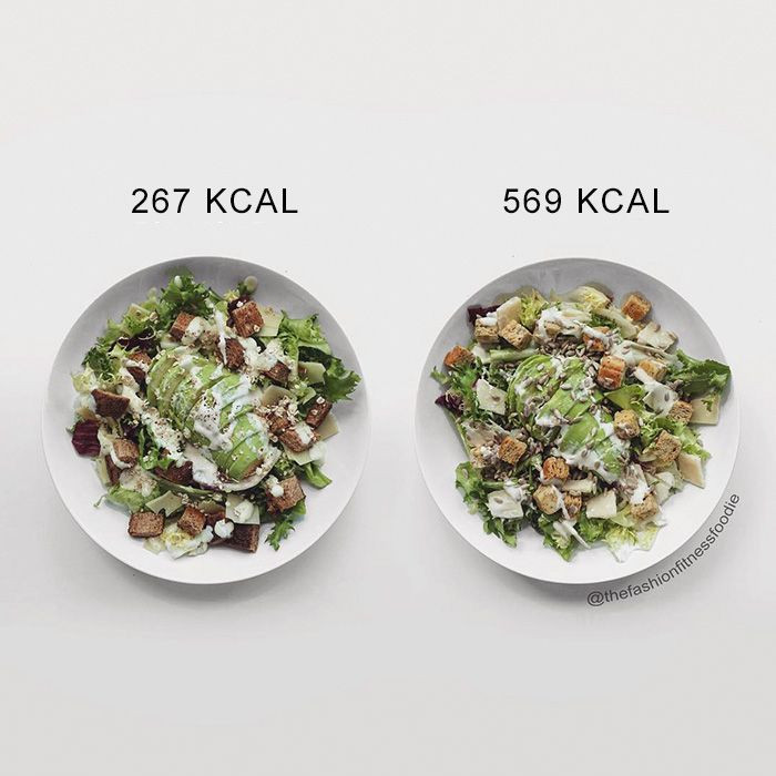 7. Two Salads: Both are the same size, both come with avocado, cheese, croutons and dressing.