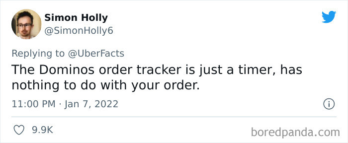 20. Domino's order tracker.