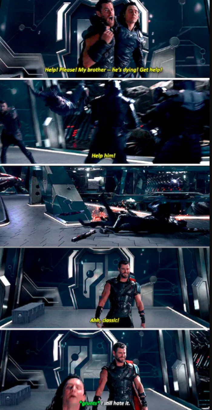 Hemsworth made this up on the spot, and his fellow actor went along with it.