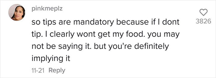 #7 Mandatory Tips Implied.