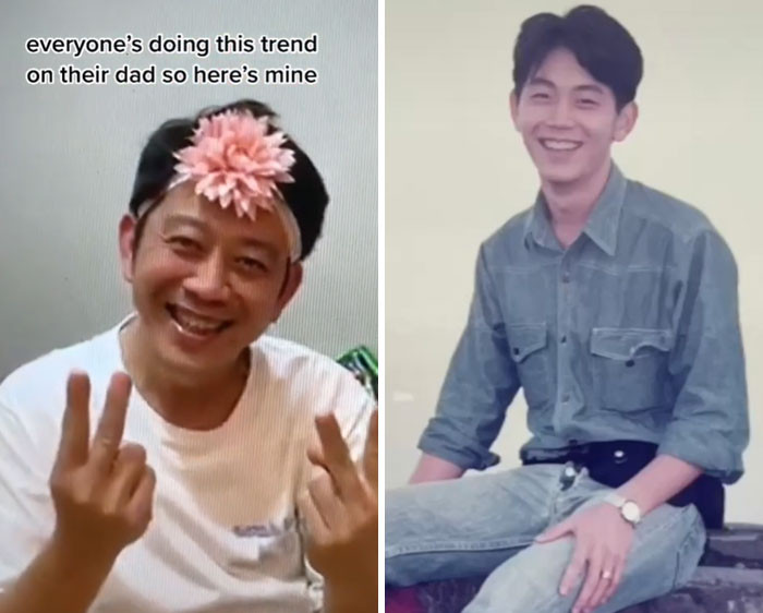 8. An ever-smiling dad... Love it