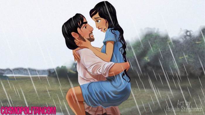 Wet makeout scene: Aladdin and Jasmine