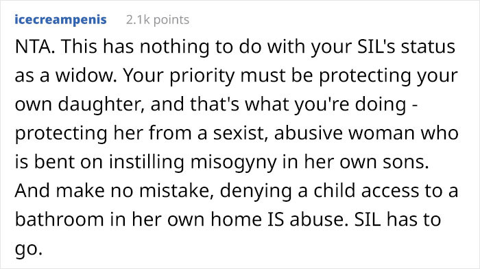 This Has Nothing to Do with the Widow Status