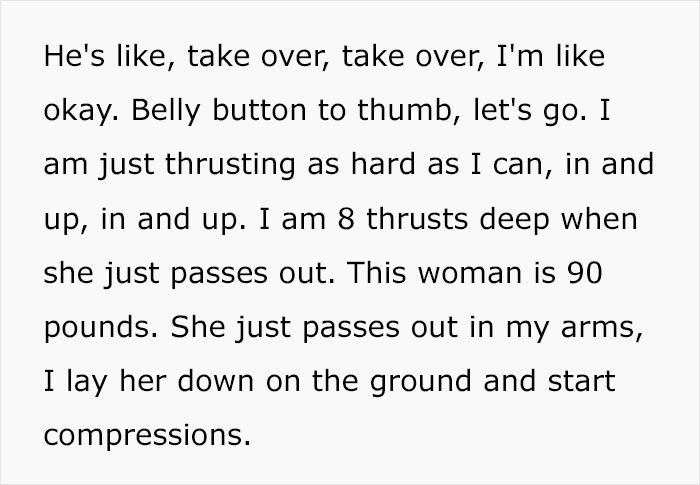 Grandma passed out in Lizzy's arms.