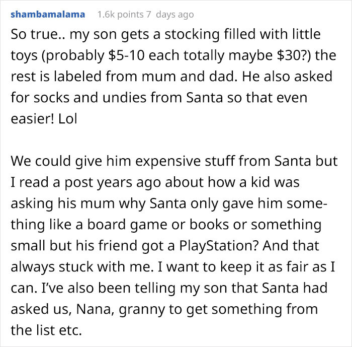 If you don't have the heart to tell the kids how Santa isn't real, might as well make them learn how to settle with the little gifts that came from him.