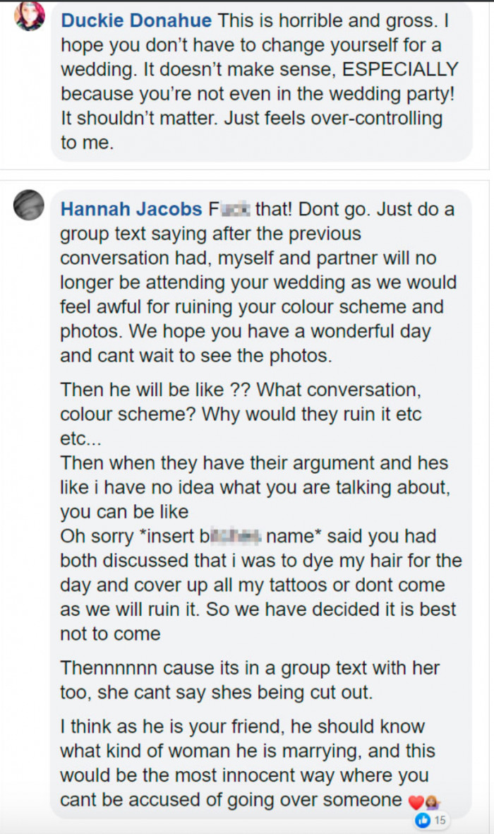 Literally nobody agreed with the bride!