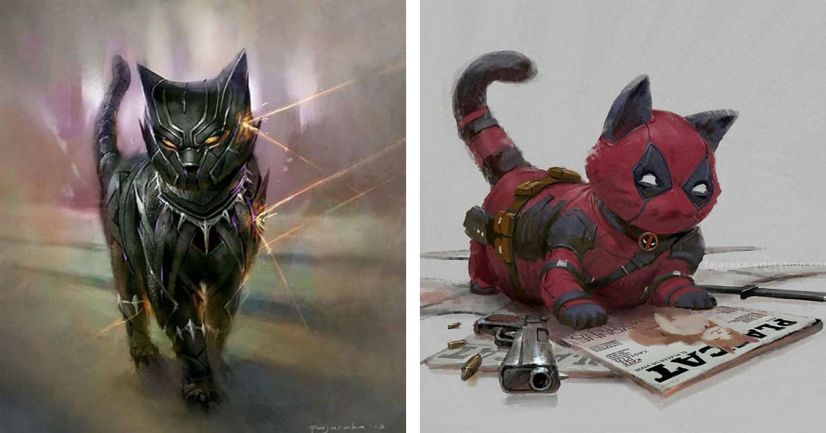 Artist Brilliantly Re-Imagines Marvel & DC Superheroes As Cats