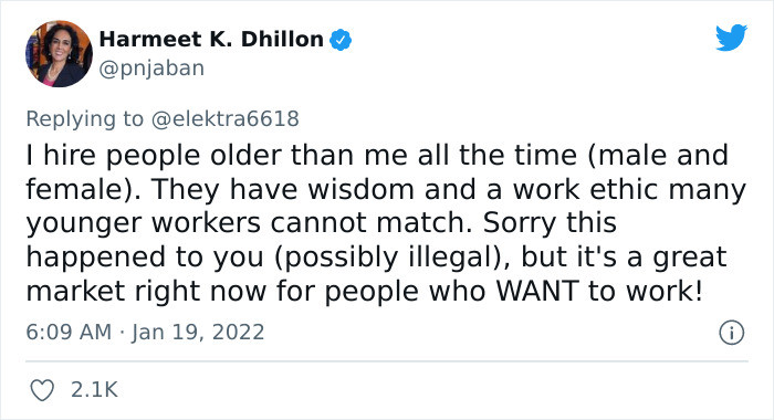 Exactly. The Older Generation Has Knowledge and Experience to Offer, Plus They're Hardworking.