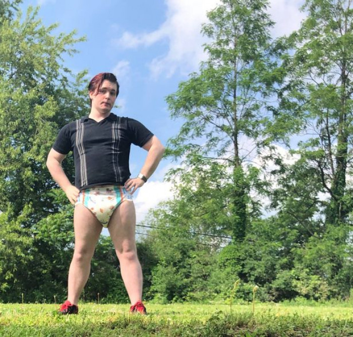 Damian, 28, is a part of the Adult Baby Diaper Loving community (ABDL) and wears nappies all day long.