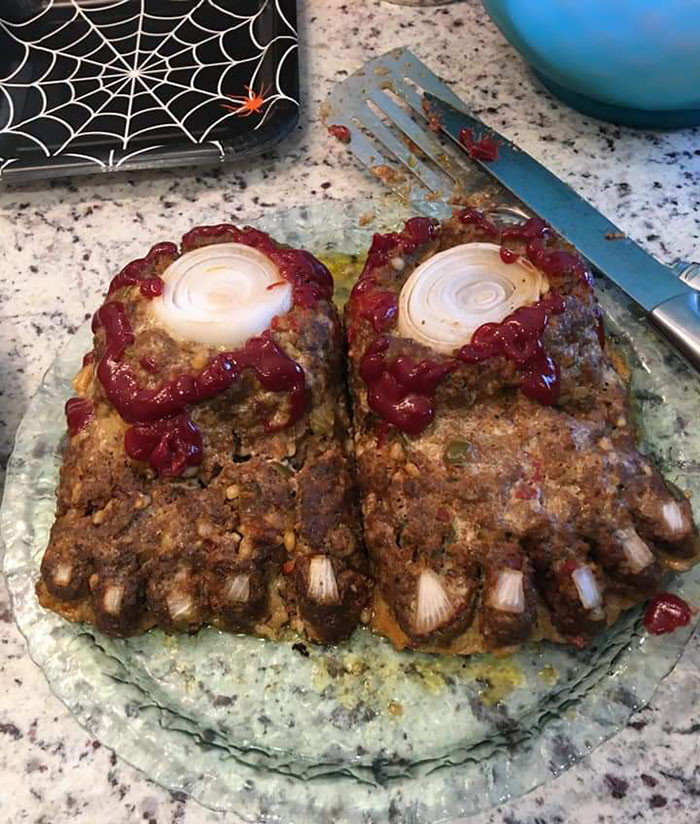 40. My dad made a feetloaf for Halloween