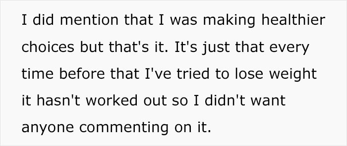 She didn't want to talk about her weight loss journey too much.