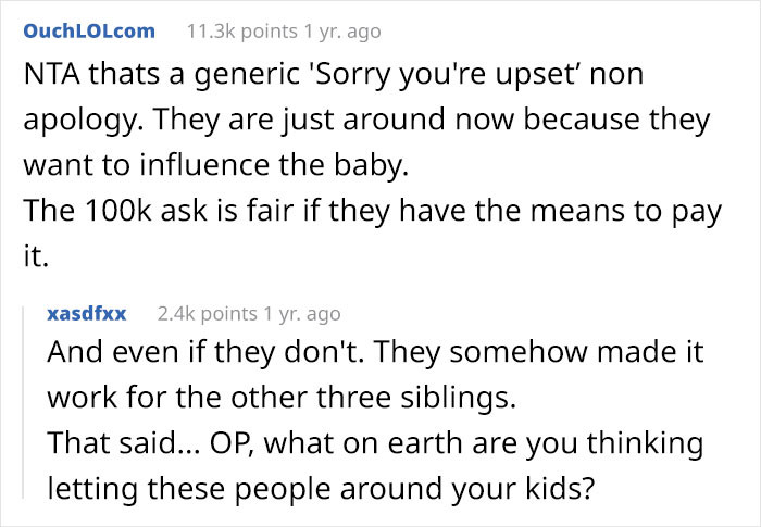 #8 It wasn't an apology, just an excuse to have access to your baby.