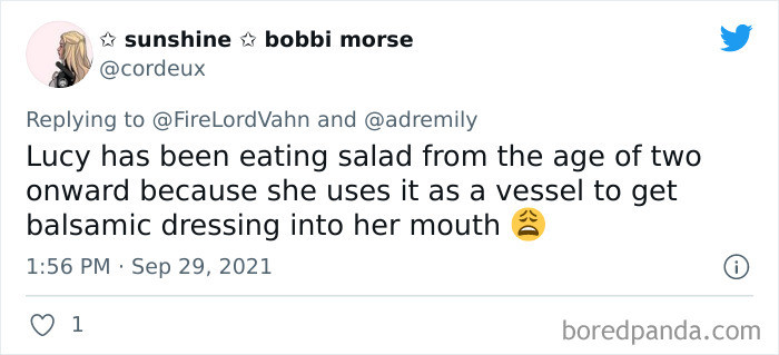 28. It is a vessel for balsamic dressing.