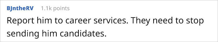 People should not go to interviews there