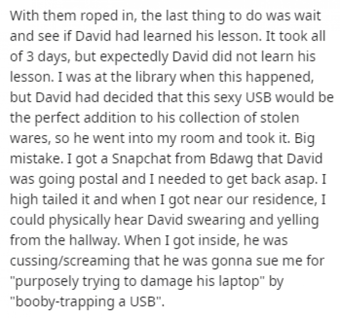 A USB device that would ruin his computer!