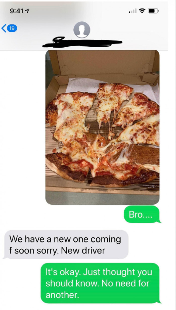 It started with a photo of a totally trashed pizza...