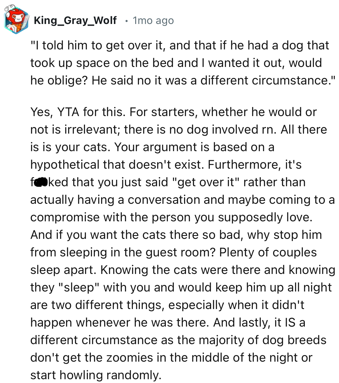 “All there is, is your cats. Your argument is based on a hypothetical that doesn't exist.”