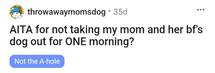 Lady Fails To Take Her Mom And Bf's Dog Out One Morning, Mom Terms Her ...