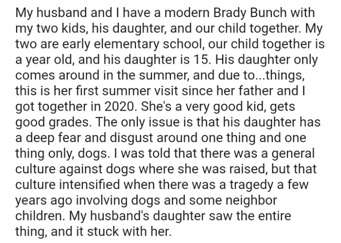 This is her first summer visit since her father and I got together