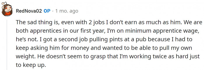 But then OP shared some additional info to put things into perspective.