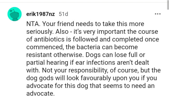 It's very important that the course of antibiotics is followed