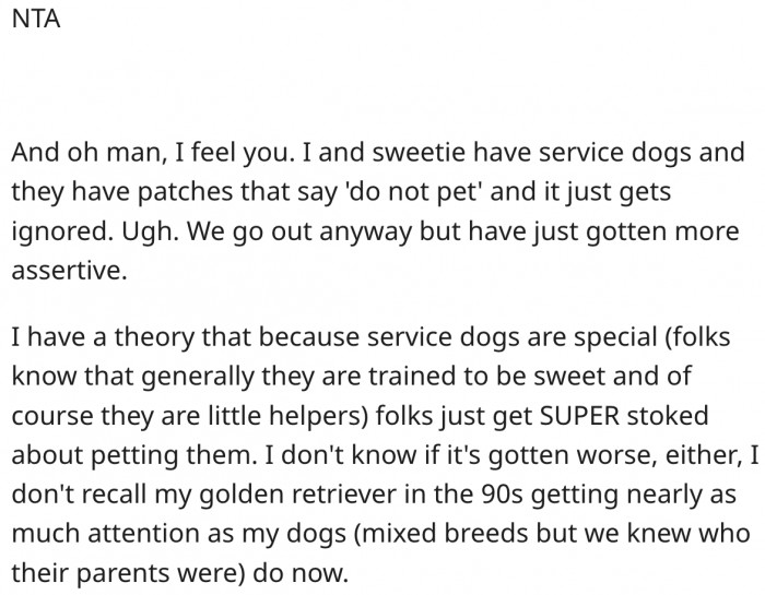 15. People can't help but pet service dogs because they are special.