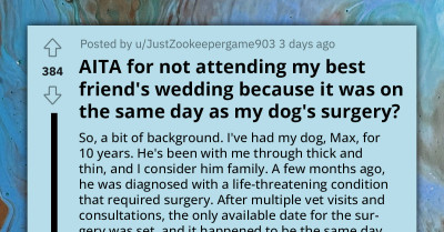 Friendship On The Brink Of Collapse As Maid-Of-Honor Ditches Best Friend's Wedding To Attend To Her Sick Dog