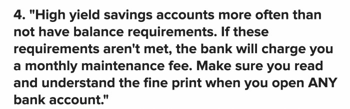 Always make sure you understand all the things the bank demands, especially those pesky hidden charges.