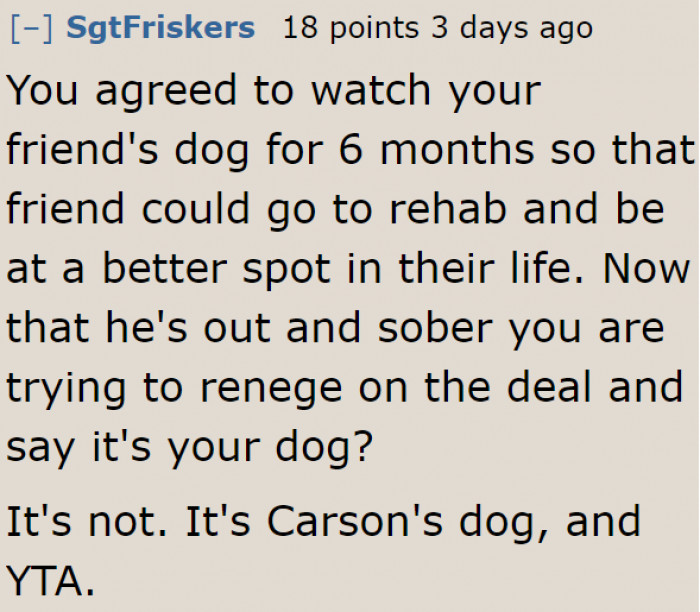 It Will Never Be His Dog.