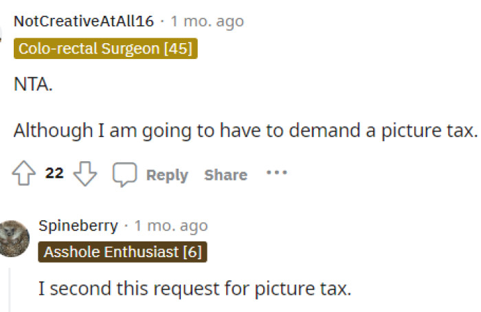 People expressed their opinions, but many were just wanting to see the picture tax from the cat she's talking about.