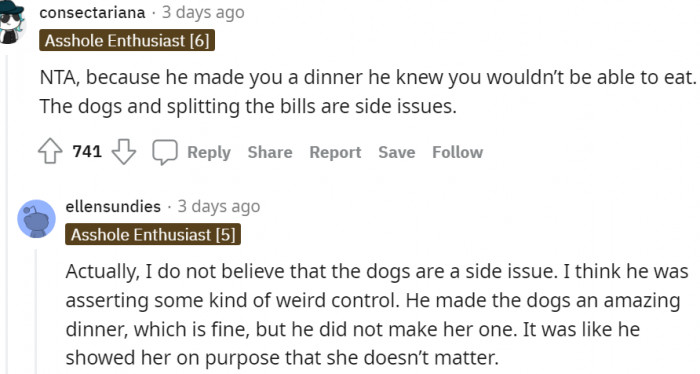 3. He made you a dinner you couldn't eat