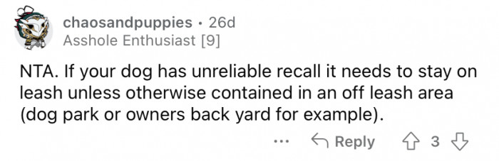 "It needs to stay on leash."