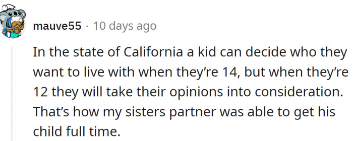 In California, kids can't decide until they turn 14.