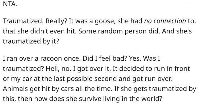 14. Being traumatized over this incident is overreaching.