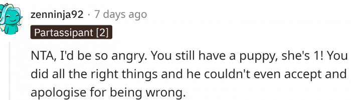 BF couldn't even apologize for being wrong.