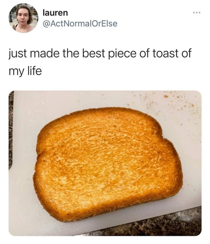 12. This piece of toast looks absolutely well toasted