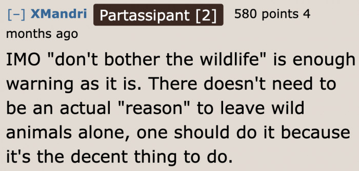 He needed to be specific about the warning.