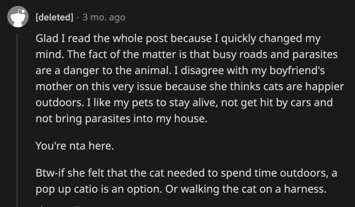 Going off the title alone, OP would have been the a**hole because you just don't do that. However, OP did what was right for the cat.