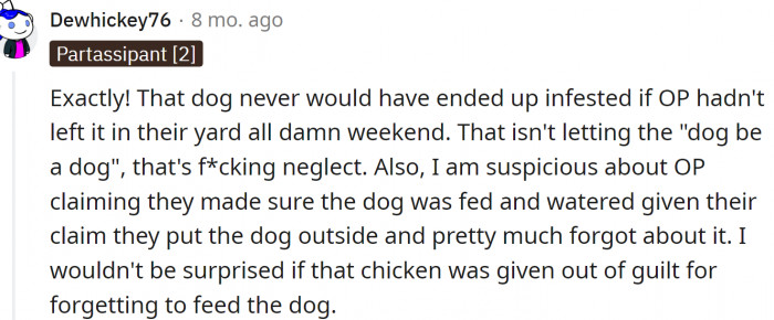 What OP did was pure neglect, not "letting the dog be a dog."