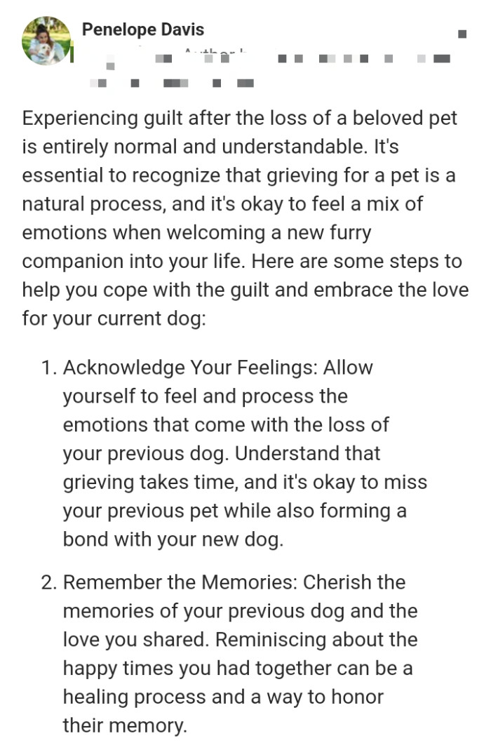 15. This person lists steps for the OP to deal with the guilt
