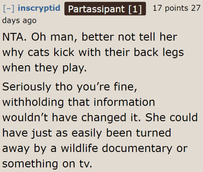 Cats kick with their back legs to attack prey.