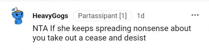 You take out a cease and desist