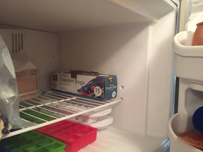 56. Not sure the wife understands what freezer bags are for...