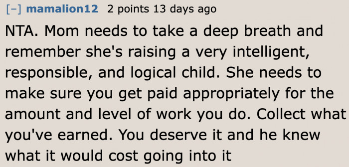 It's the daughter who's thinking logically.