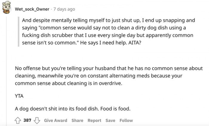 Some Redditors shared the husband's views about cleaning methods