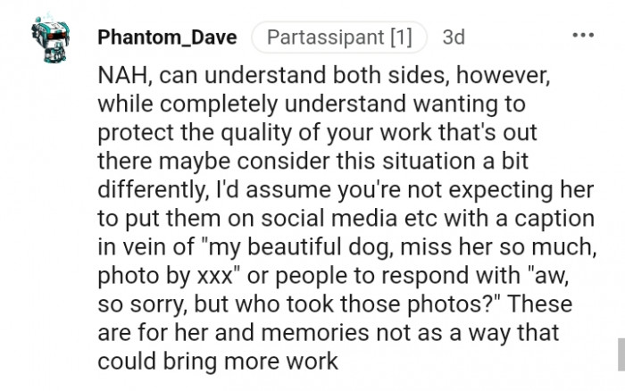 You're not expecting her to post it on social media